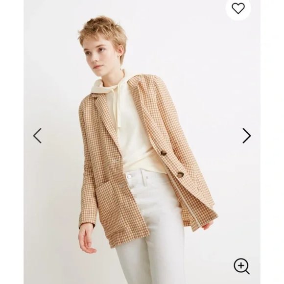 Madewell Linen Dorset blazer - gingham - XS - Picture 1 of 7